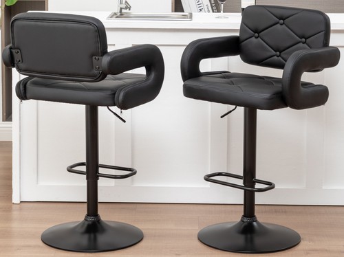 Set black bar stools - black,
