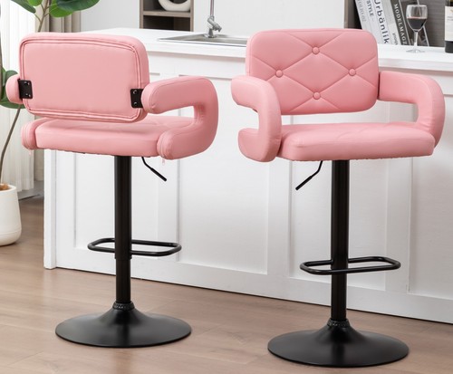 Pink bar stools - 2, plush