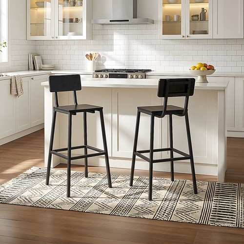 Black bar stools set 2 - stools,