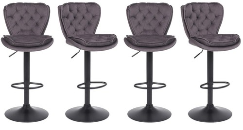 Set grey velvet bar - grey,