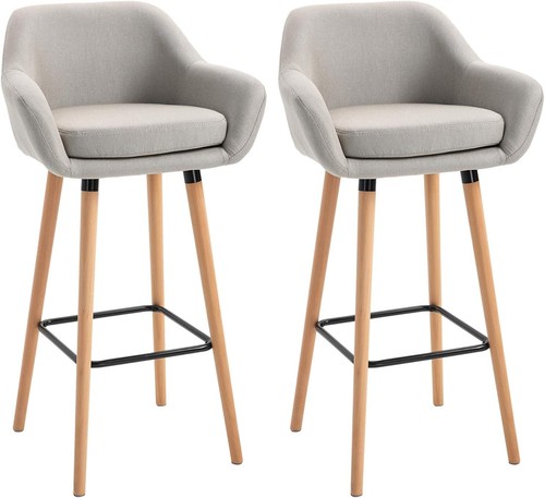 Linen bar stools bucket seats - linen,