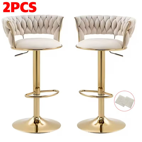 2pcs velvet bar stools - 2pcs,