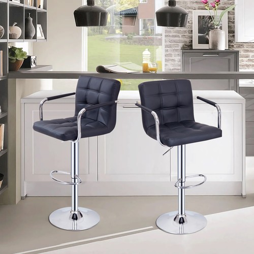 2pcs faux leather bar - faux, stools