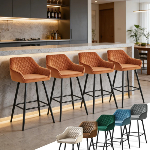 Set bar stools - bar, velvet